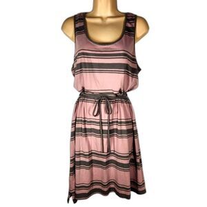 Horny Toad Dress Sleeveless Tank Short Stripe Purple Gray Organic Cotton Modal L
